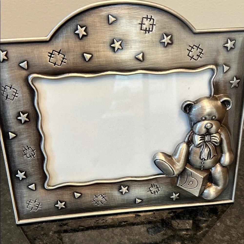 Fetch Home Decor Silver Pewter Teddy Bear Photo Frame EUC 6X4
